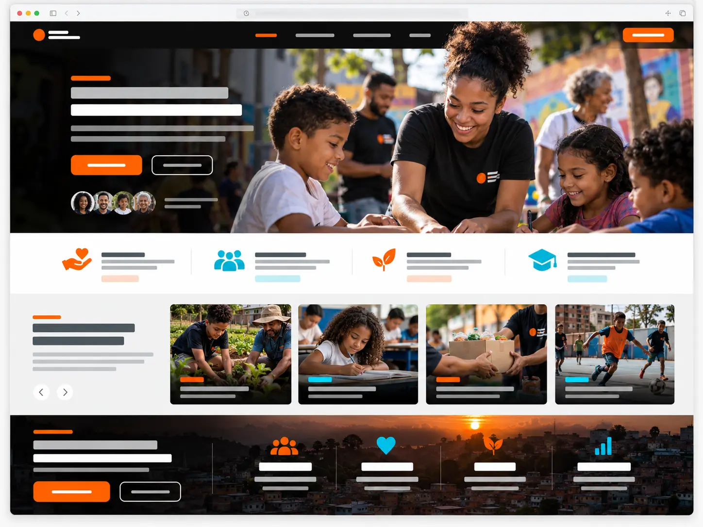 Exemplo de site para projetos e associações